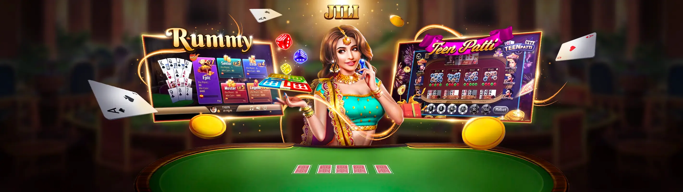 Hình ảnh chính sòng bạc rr88bet win với chip poker và thẻ bài